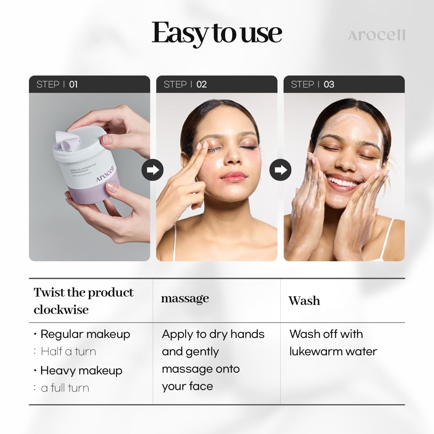 AROCELL daily skincare routine after cleansing, ready for hydration.