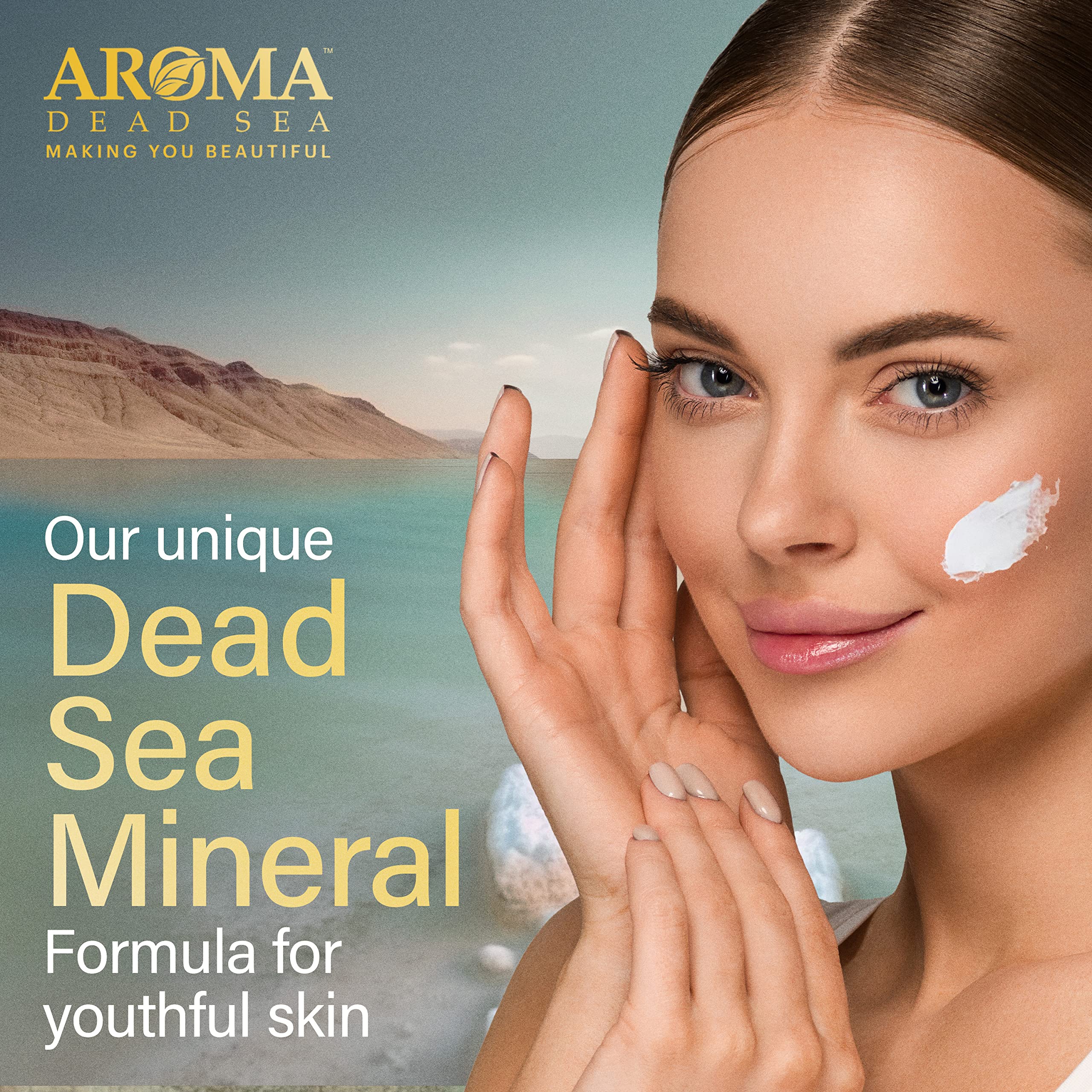 Sensitive-skin friendly Aroma Dead Sea Cream in a gentle-use image.