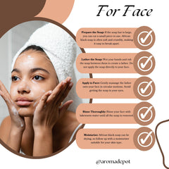 Aroma Depot black soap bar texture close-up highlighting natural cleansing.