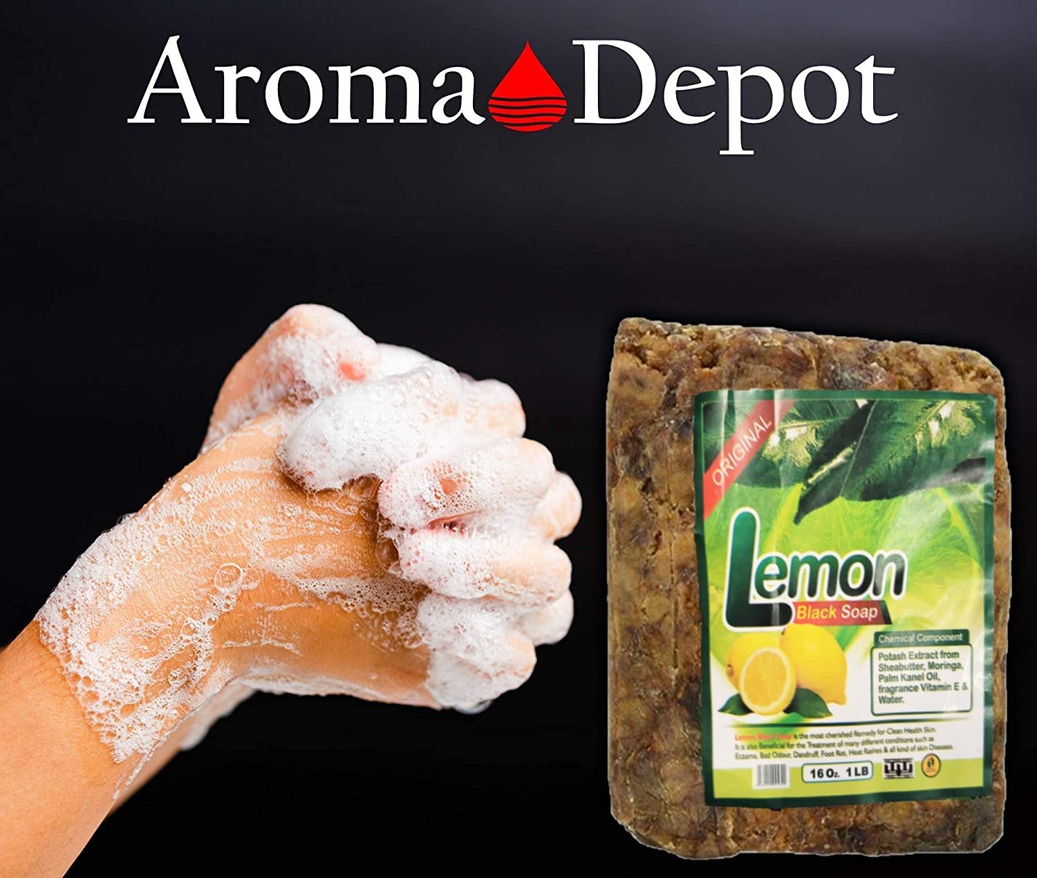 Aroma Depot Lemon African Black Soap routine suits daily showers and quick cleanses.