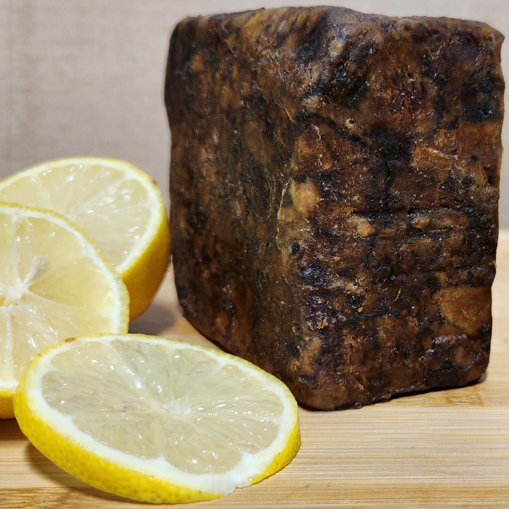 Aroma Depot Lemon African Black Soap on skin feels soft and hydrated after use.