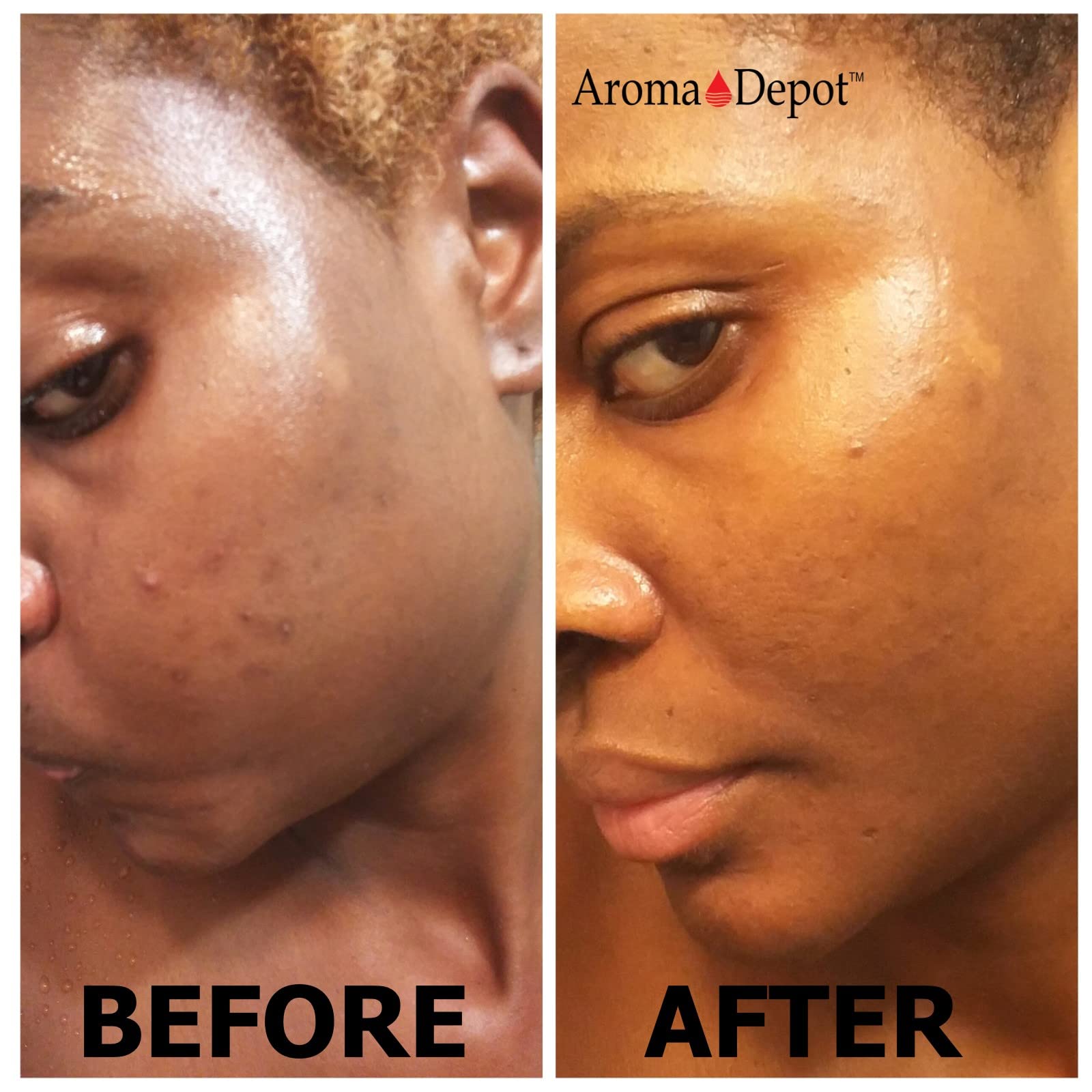 Pouring Aroma Depot black soap shows cleansing action