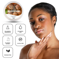 Aroma Depot Shea Butter unrefined form jar highlights natural scent and rich moisture.