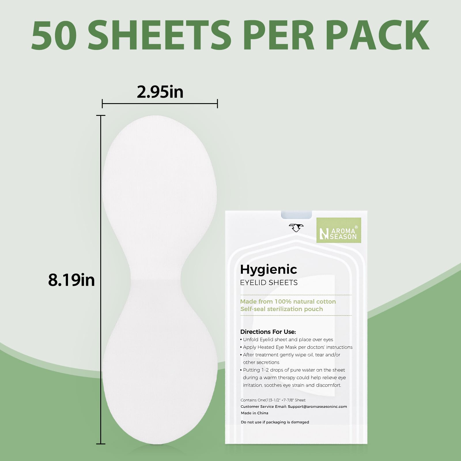 Compact storage solution for Aroma Season eyelid sheets in drawers or bags.