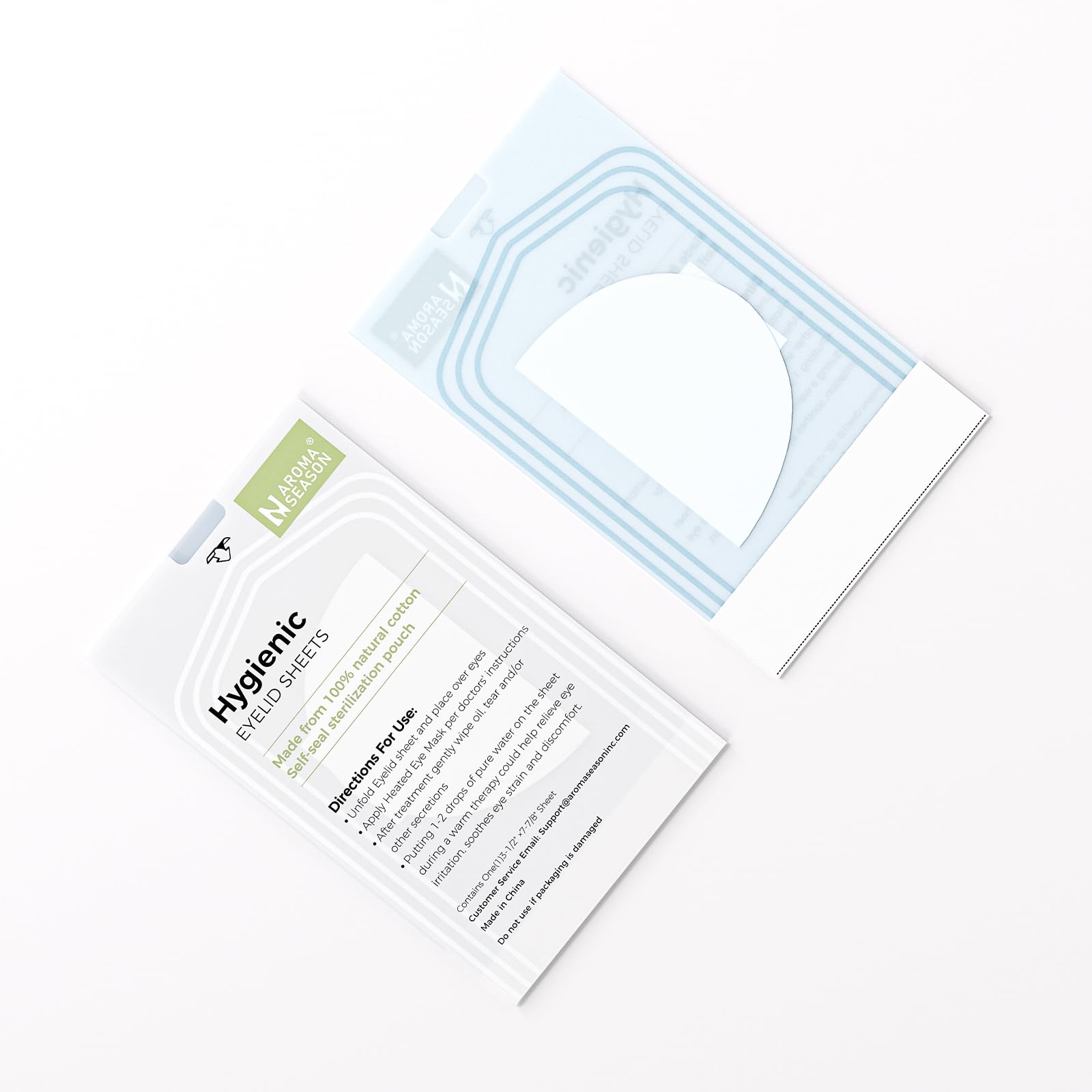Aroma Season natural cotton eyelid sheets offering breathable comfort during use.