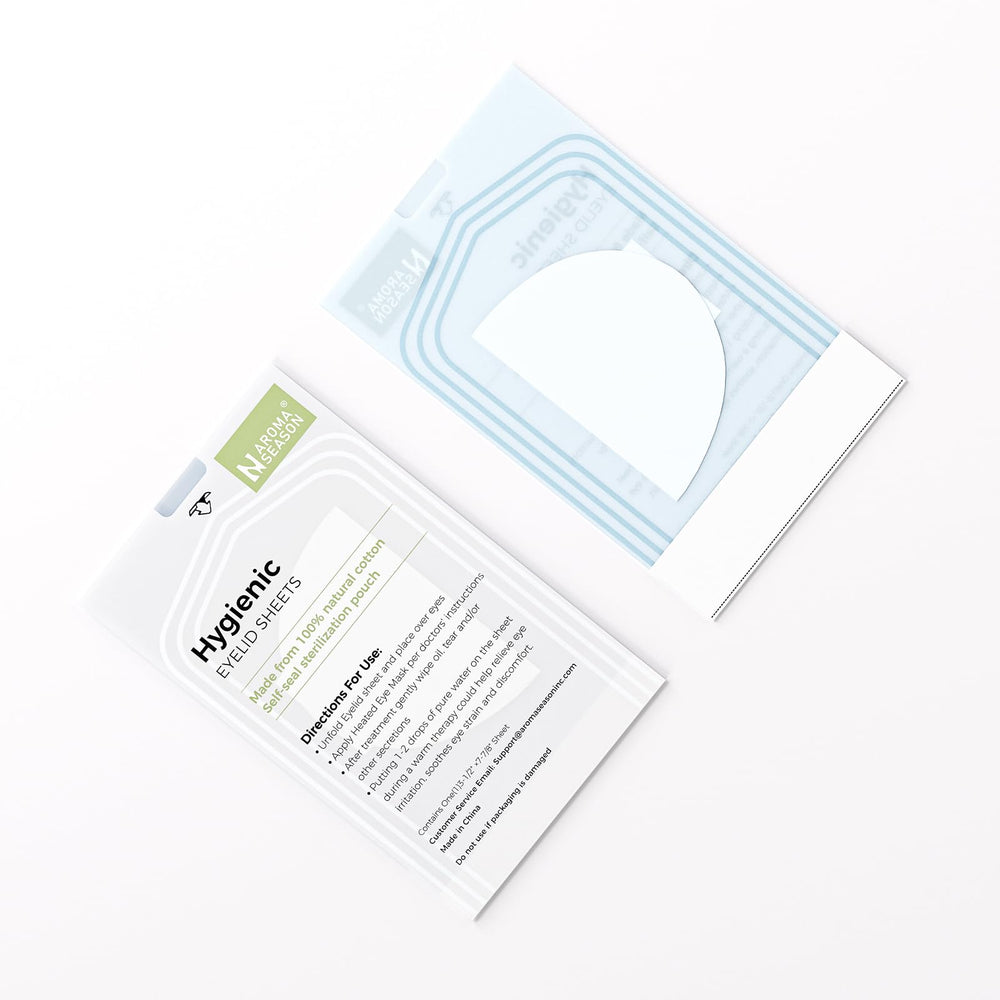 Aroma Season natural cotton eyelid sheets offering breathable comfort during use.