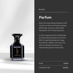 Aroma360 Men's Cologne bottle closeup saffron emphasizes warmth and sophistication.