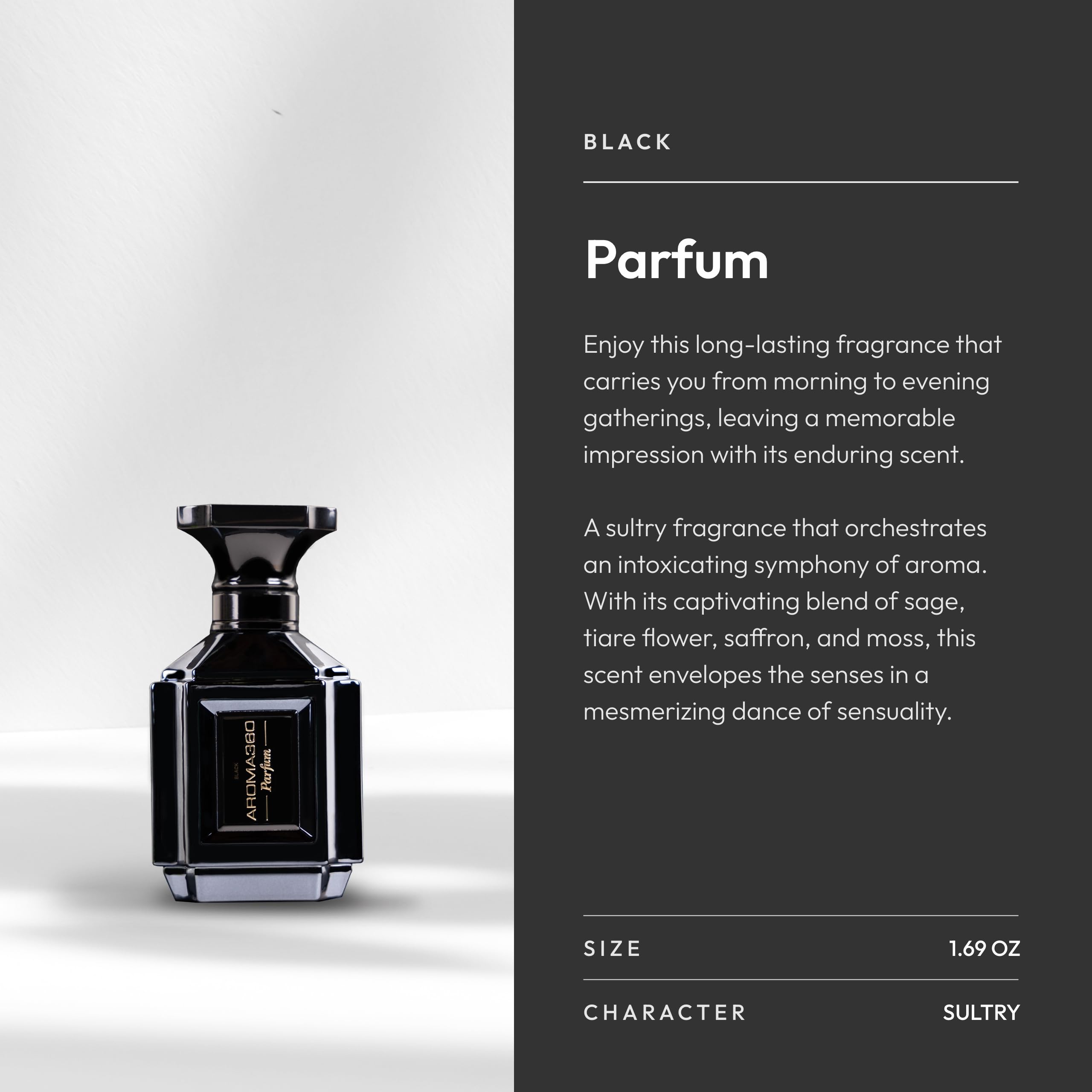 Aroma360 men's cologne saffron note adding warm spice to the signature scent