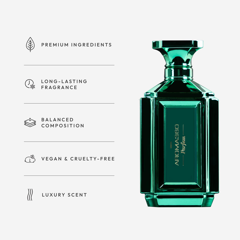 Aroma360 Parfum bottle close-up highlighting rich fragrance oils