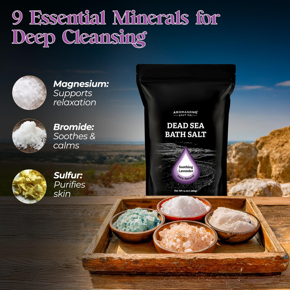 Aromasong bath salt pour action captures mineral-rich soak for luxurious spa-like moments