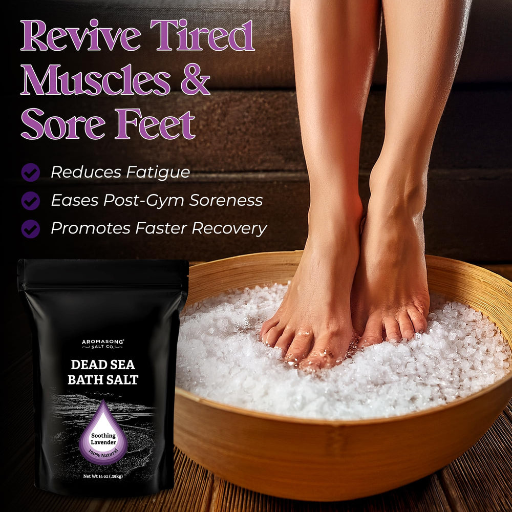 Aromasong body scrub application shows fine grain salt for gentle exfoliation