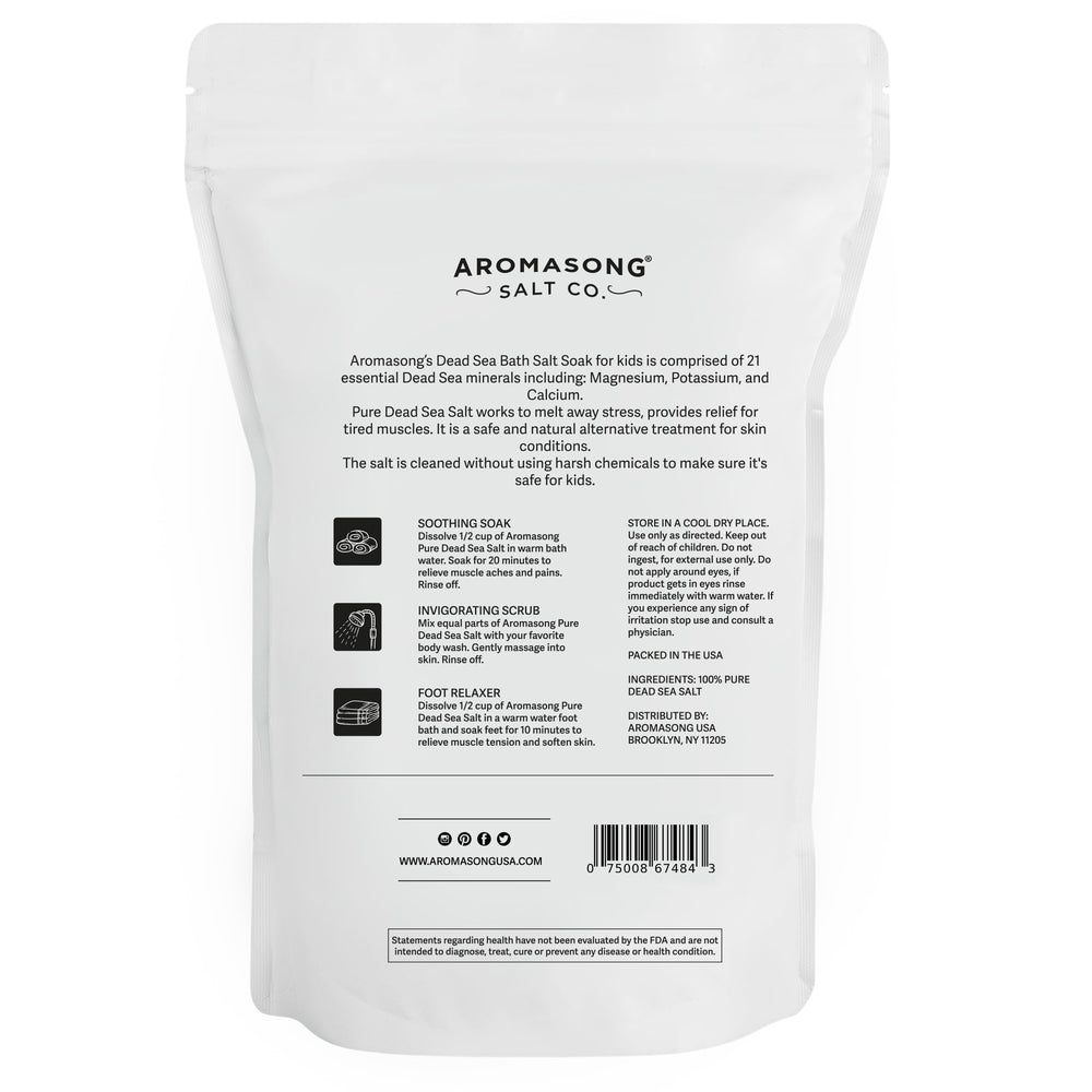 Aromasong Dead Sea Salt Kids Bath Soak premium minerals for nurturing experiences
