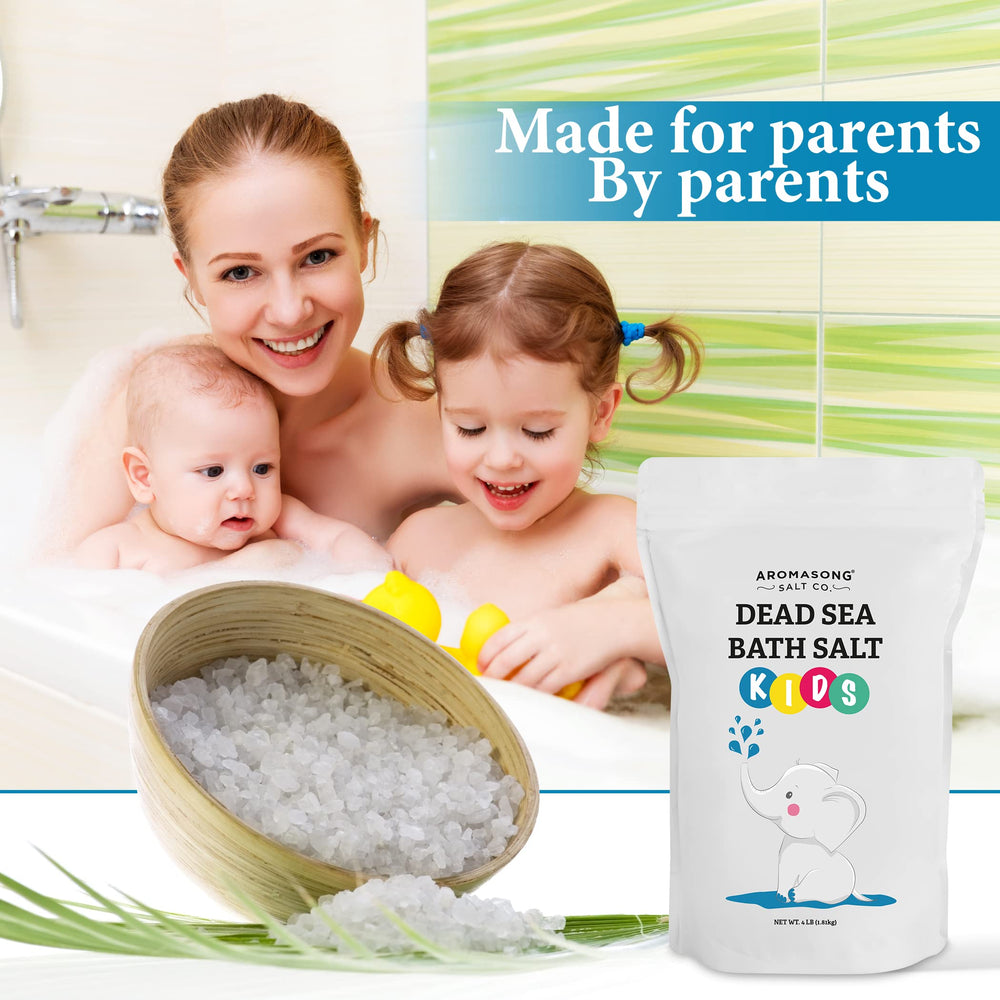 Aromasong Dead Sea Salt Kids Bath Soak creates relaxing bath time ritual