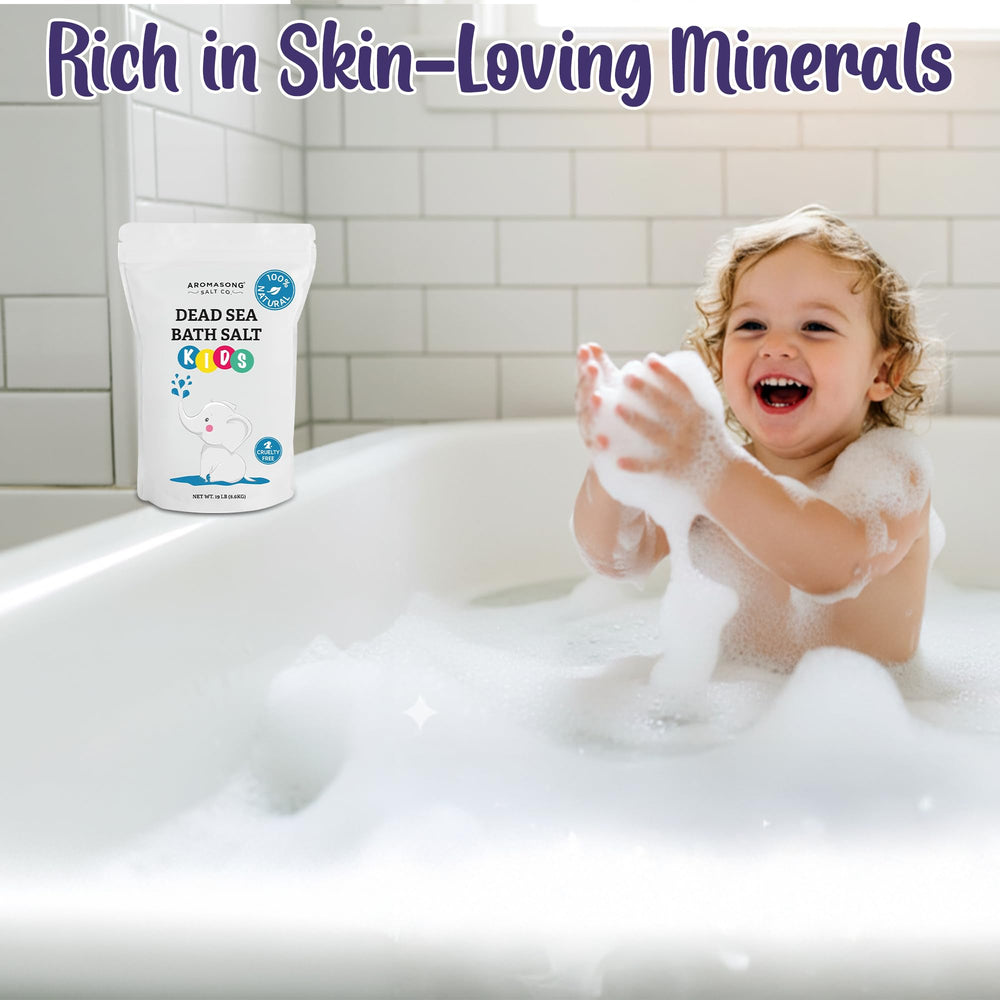 Aromasong Dead Sea Salt Kids Bath Soak ideal for gifting and bath-time fun