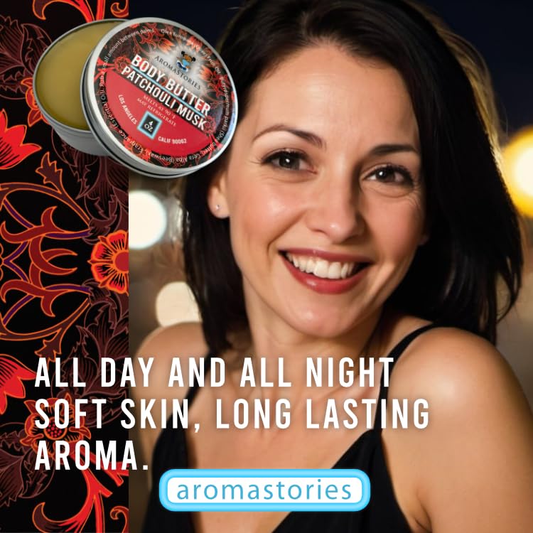 Aromastories Patchouli Musk scent profile highlighted as a signature fragrance.
