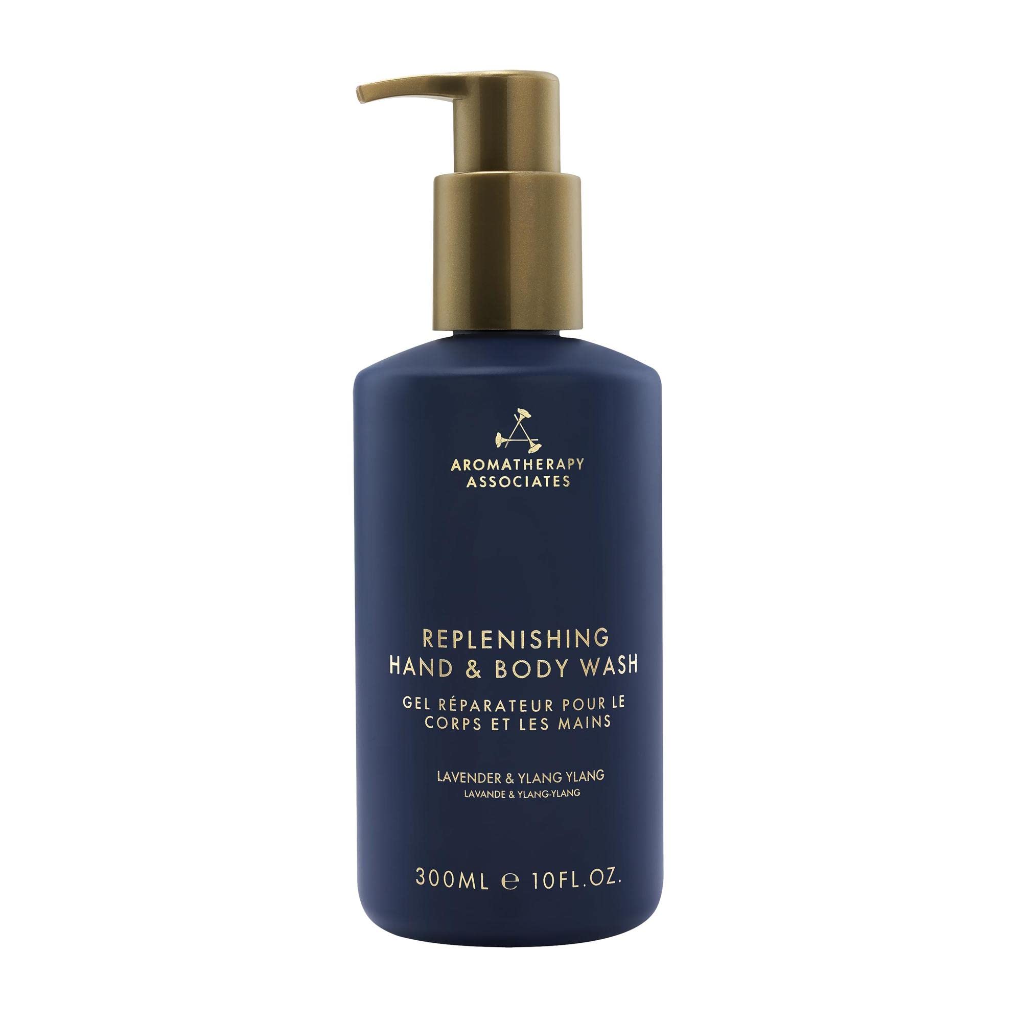 Aromatherapy Associates Balance bottle being poured for a soothing daily cleanse