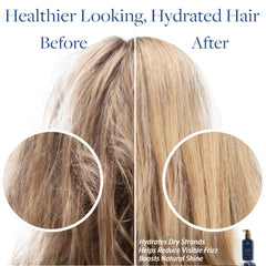 Shiny, hydrated hair strands after using Balance Replenishing Shampoo