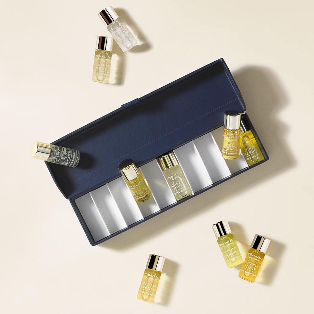 Aromatherapy Associates bath/shower application scene for skin hydration and scent.