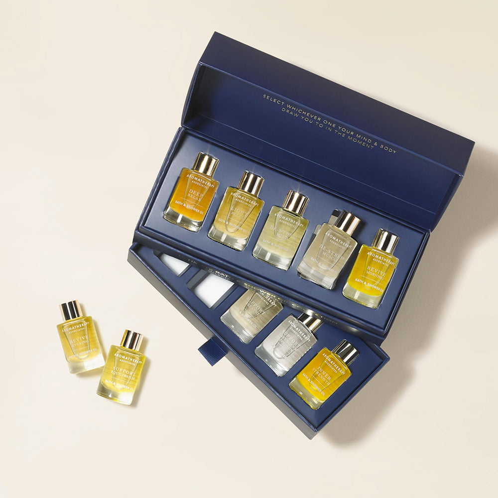 Aromatherapy Associates London handcrafted label closeup emphasizing vegan cruelty-free craft.