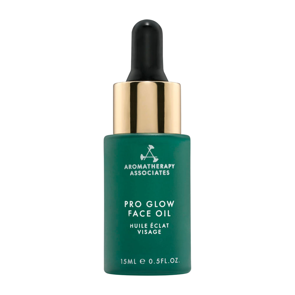 Aromatherapy Associates Pro Glow Face Oil geranium bottle highlights uplifting aroma for morning routine