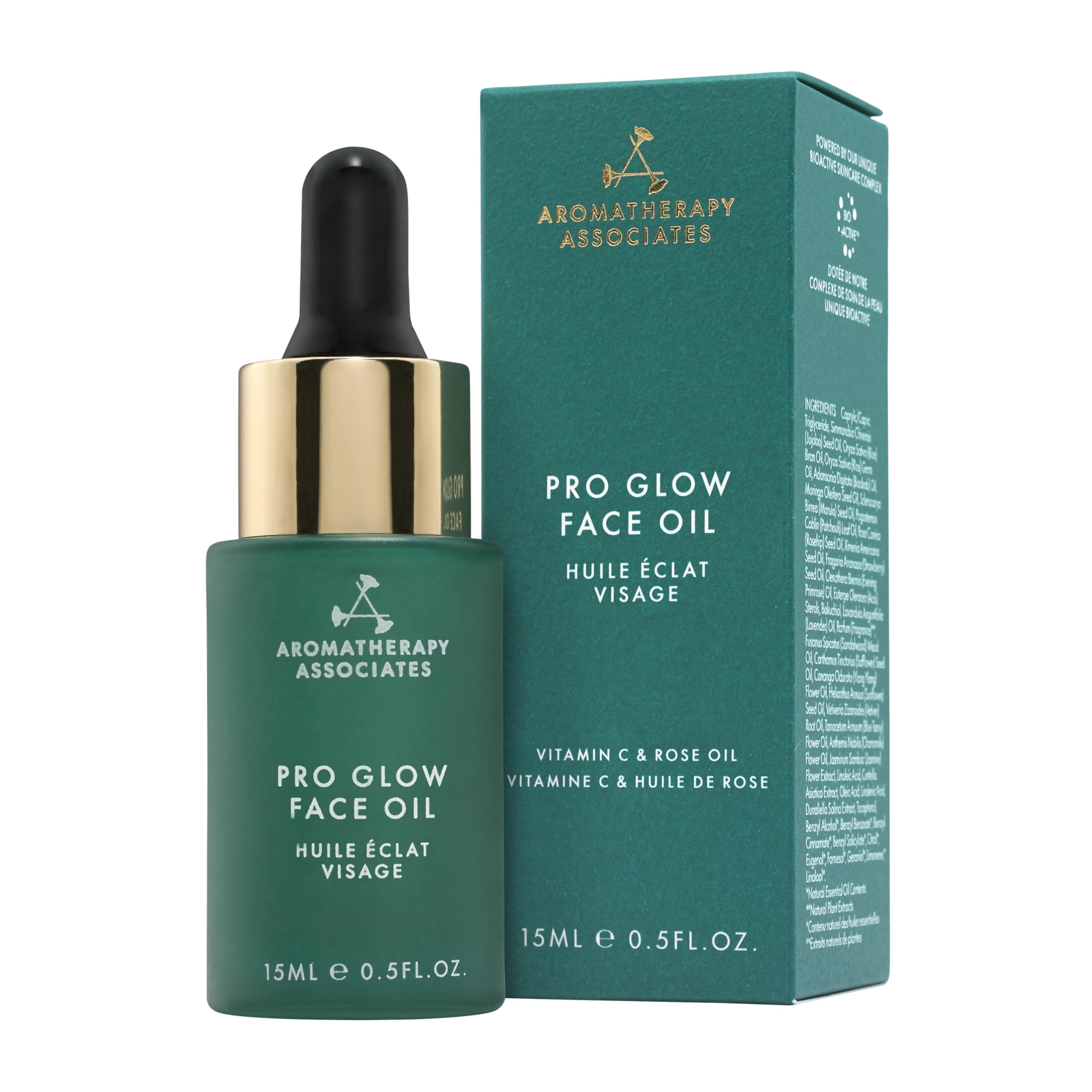 Aromatherapy Associates Pro Glow Face Oil rose bottle for hydrating, calming skincare