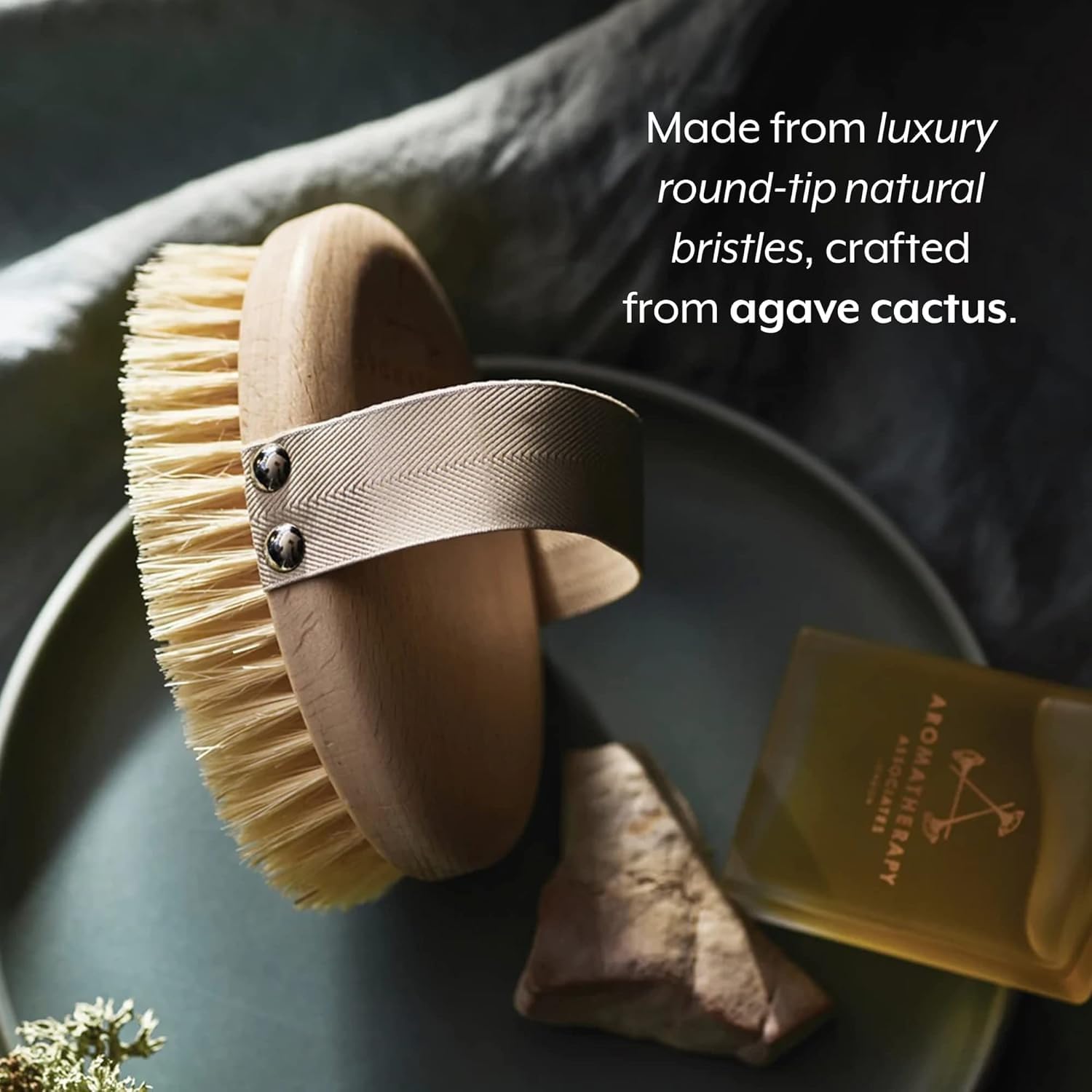 Dry brushing before shower for a refreshed skin texture.
