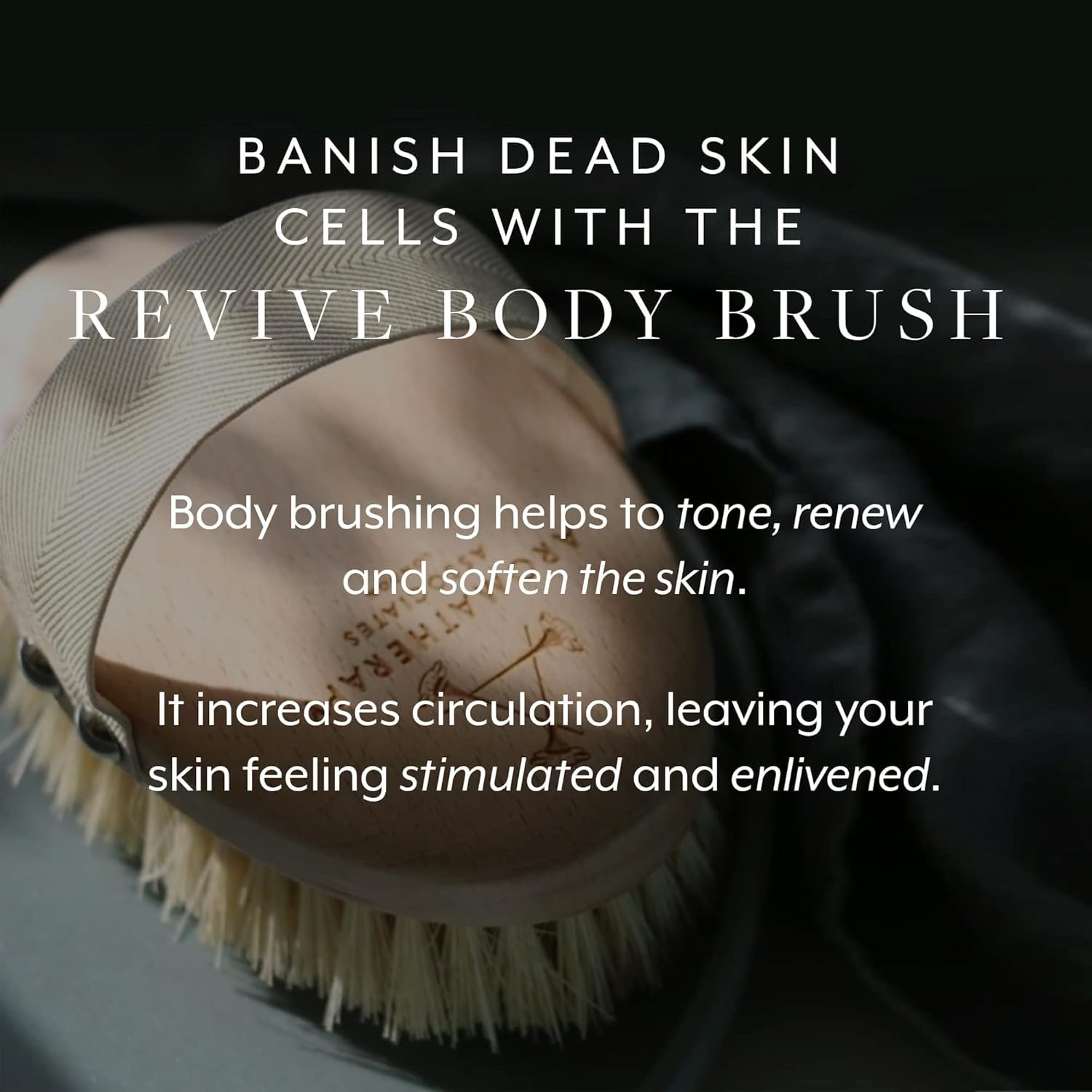 Close-up of Revive Body Brush bristles showing rounded tips for skin safety.