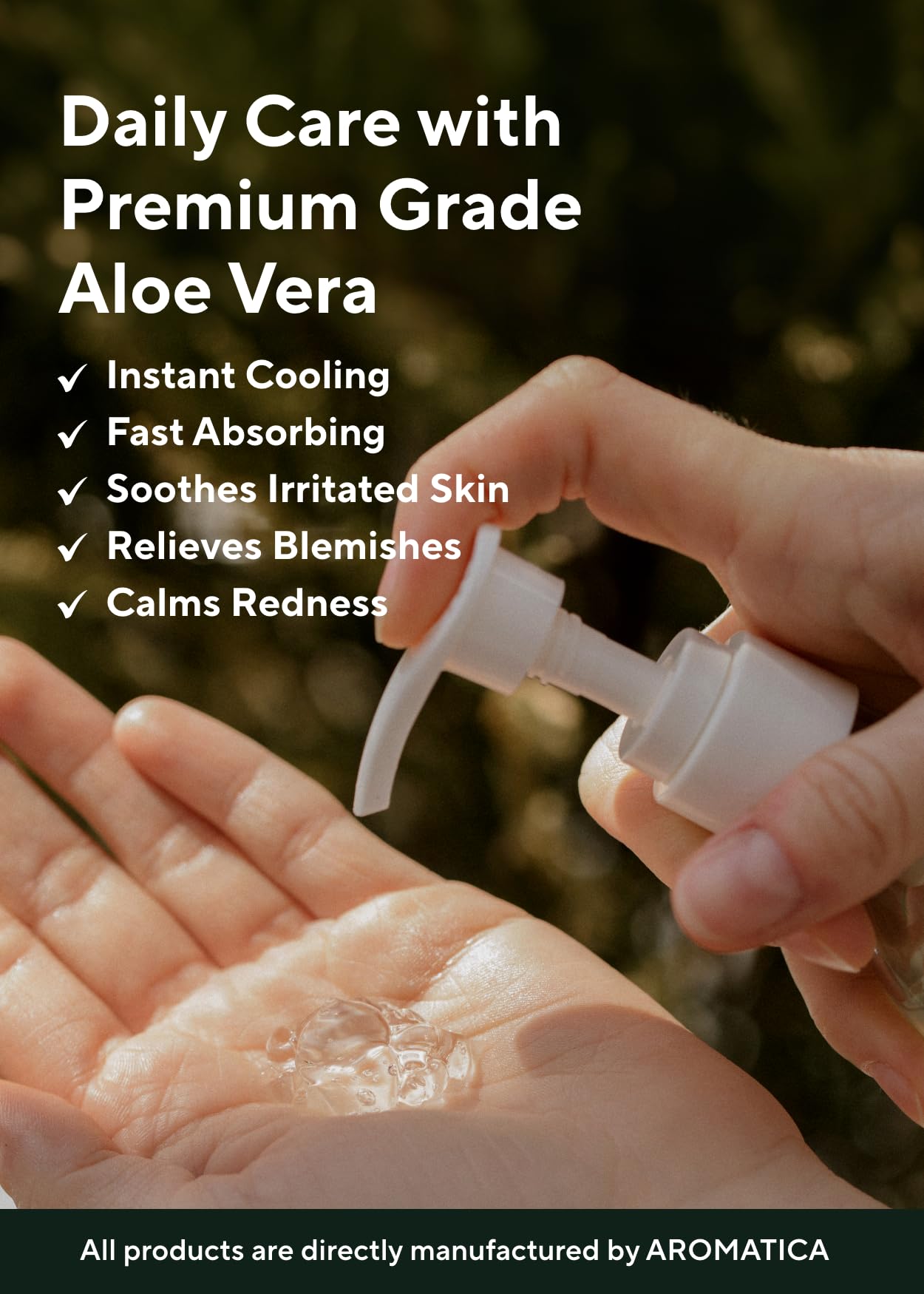 AROMATICA Aloe Vera Gel being used as a skin glide aid for beauty devices