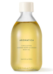 AROMATICA Circulating Body Oil bottle pour with juniper berry and ginger for relaxation