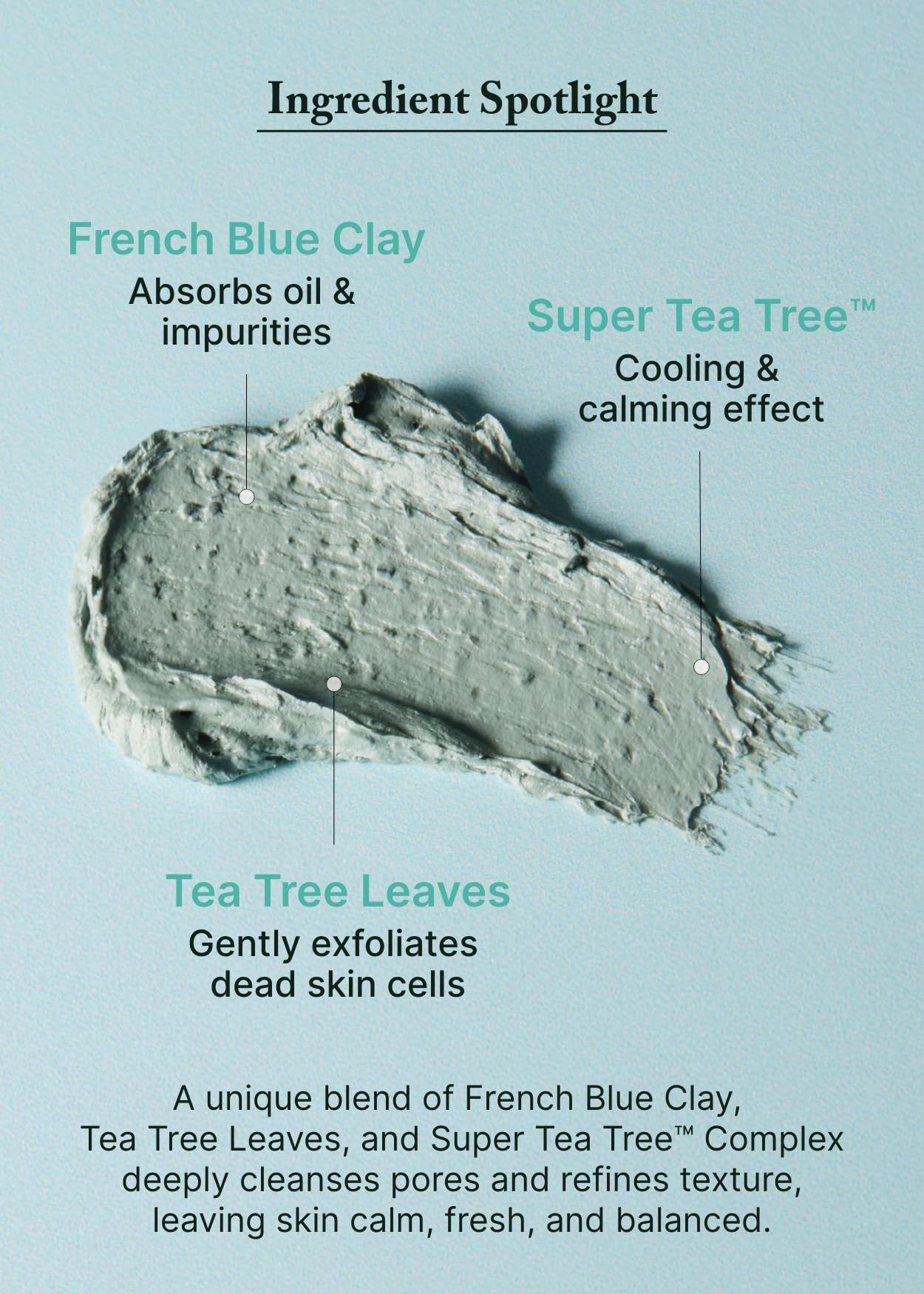 AROMATICA Clay mask being applied to illustrate pore cleansing action
