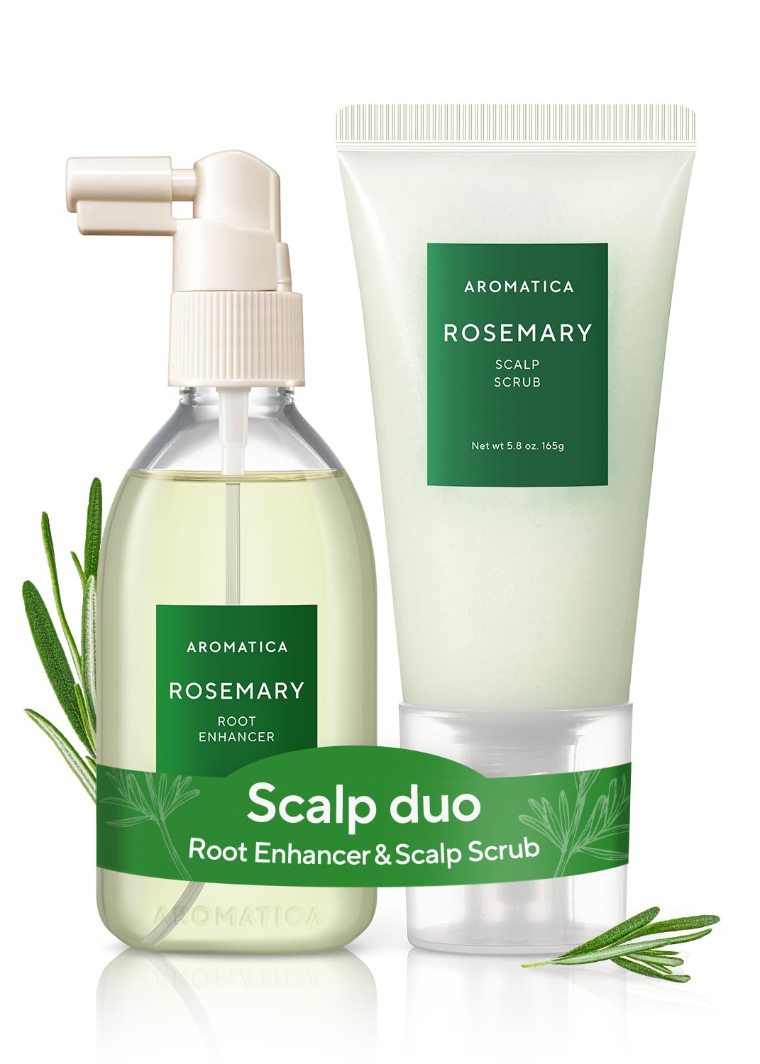AROMATICA eau de romarin – spray capillaire rafraîchissant pour nourrir et protéger le cuir chevelu.