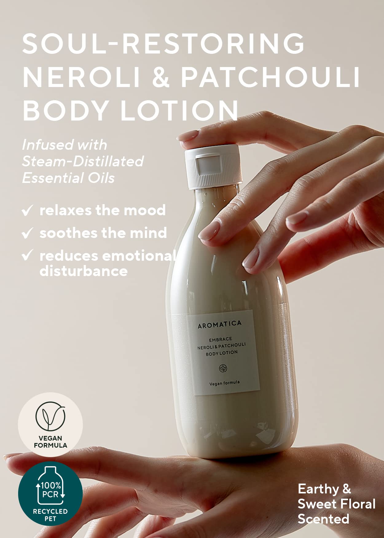 AROMATICA Embrace bottle pump focused on even application and scent release
