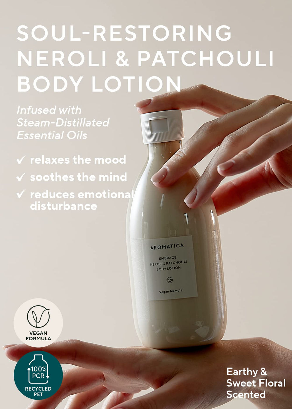 AROMATICA Embrace bottle pump focused on even application and scent release