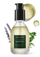 AROMATICA Ritual Lavender & Patchouli oil bottle for nourishing, radiant hair