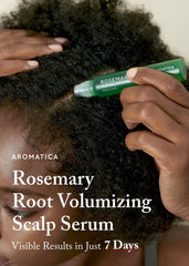 AROMATICA rollerball applicator close-up for precise scalp use