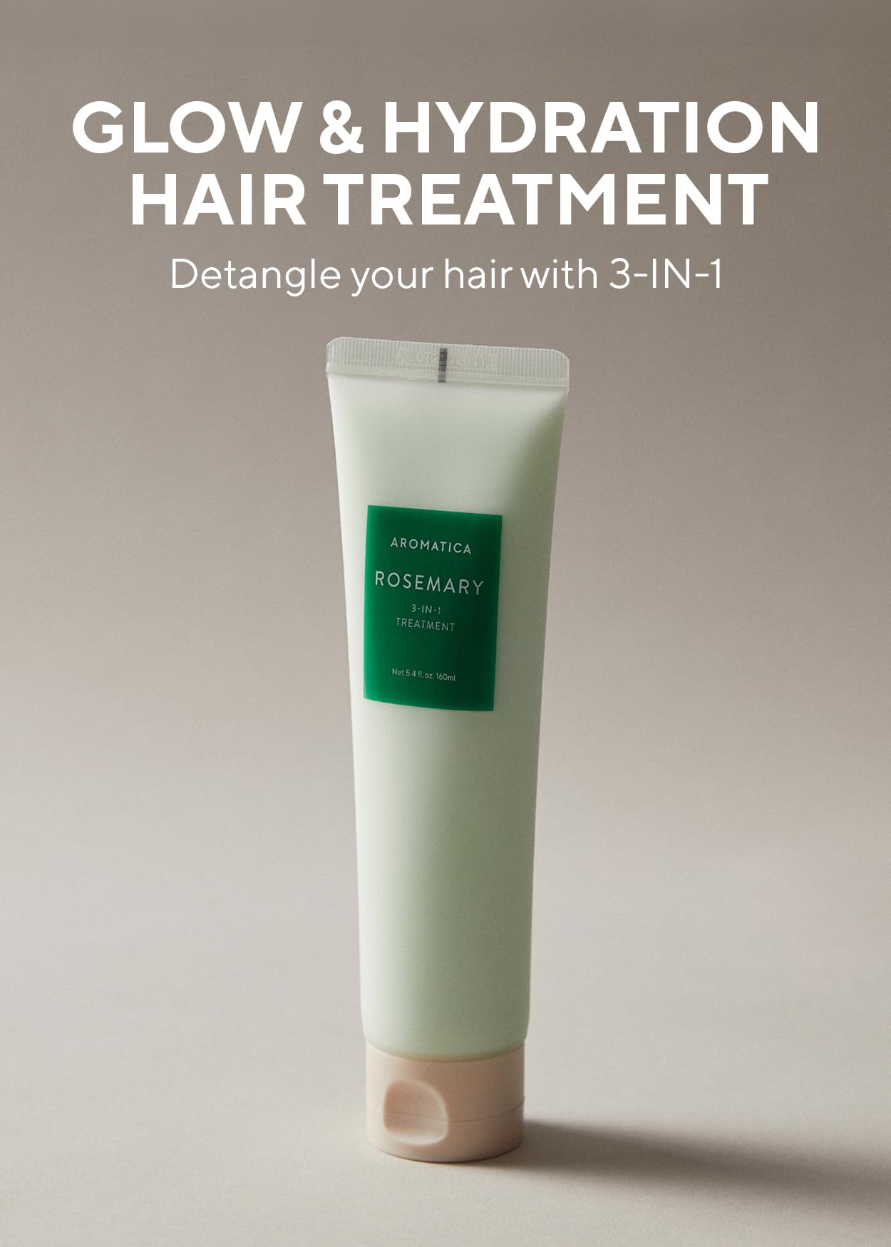 AROMATICA rosemary hair mask creamy texture delivering deep hydration.