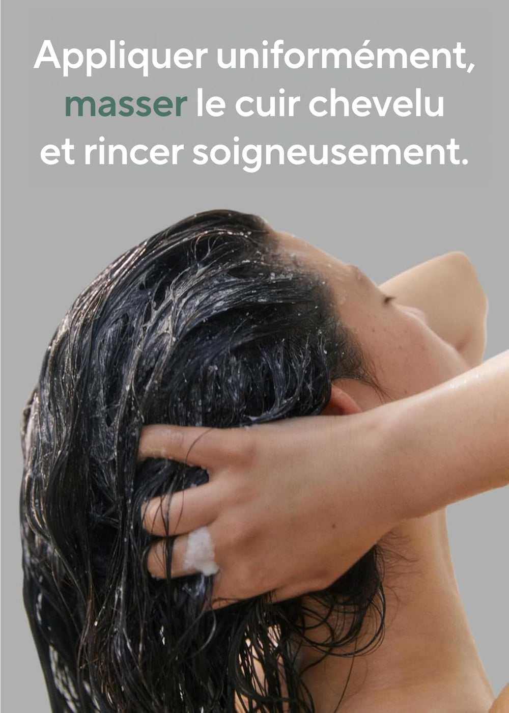 AROMATICA Rosemary Salt Scrub Shampoo scalp close-up demonstrating tension relief potential.
