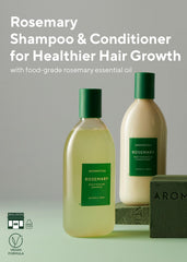 AROMATICA rosemary scalp conditioner bottle for smoother, manageable hair.