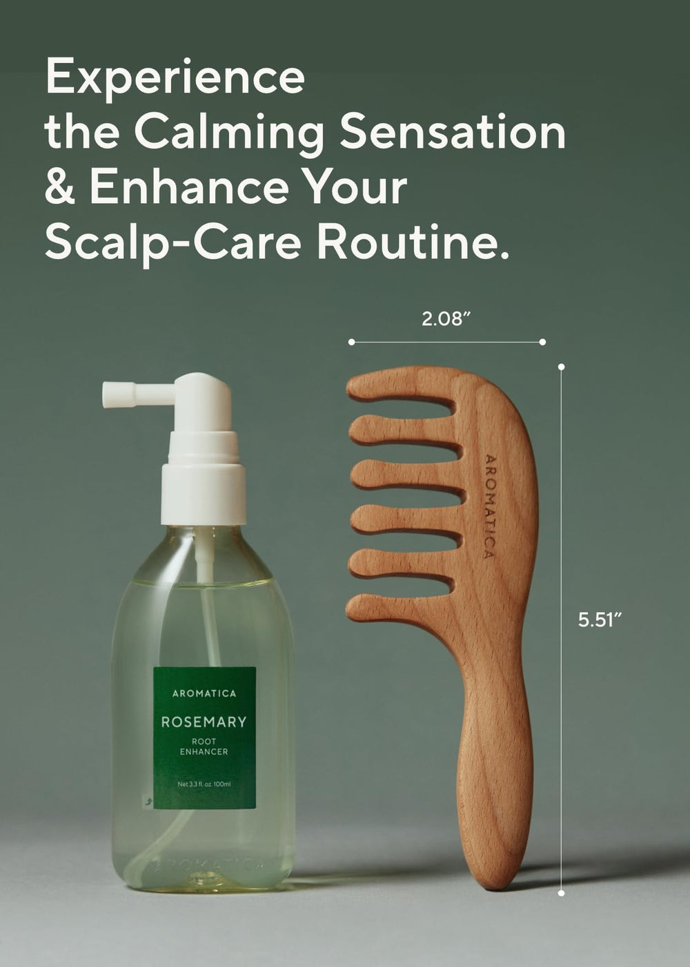 AROMATICA rosemary scent enhances calming scalp care moments.