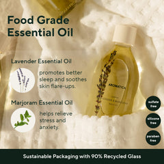 AROMATICA Serene Body Oil massage application on arms and shoulders.