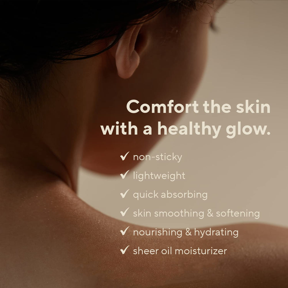 Close-up of packaging for AROMATICA Serene Body Oil.