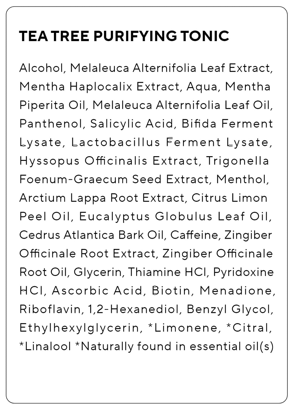 AROMATICA Tea Tree Purifying Tonic recyclable packaging, sustainability and natural ingredients.