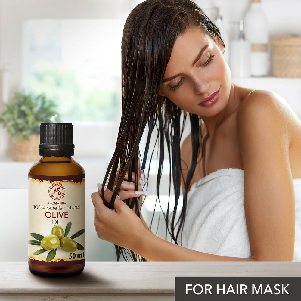 AROMATIKA olive oil scalp care depiction suggesting soothing massage