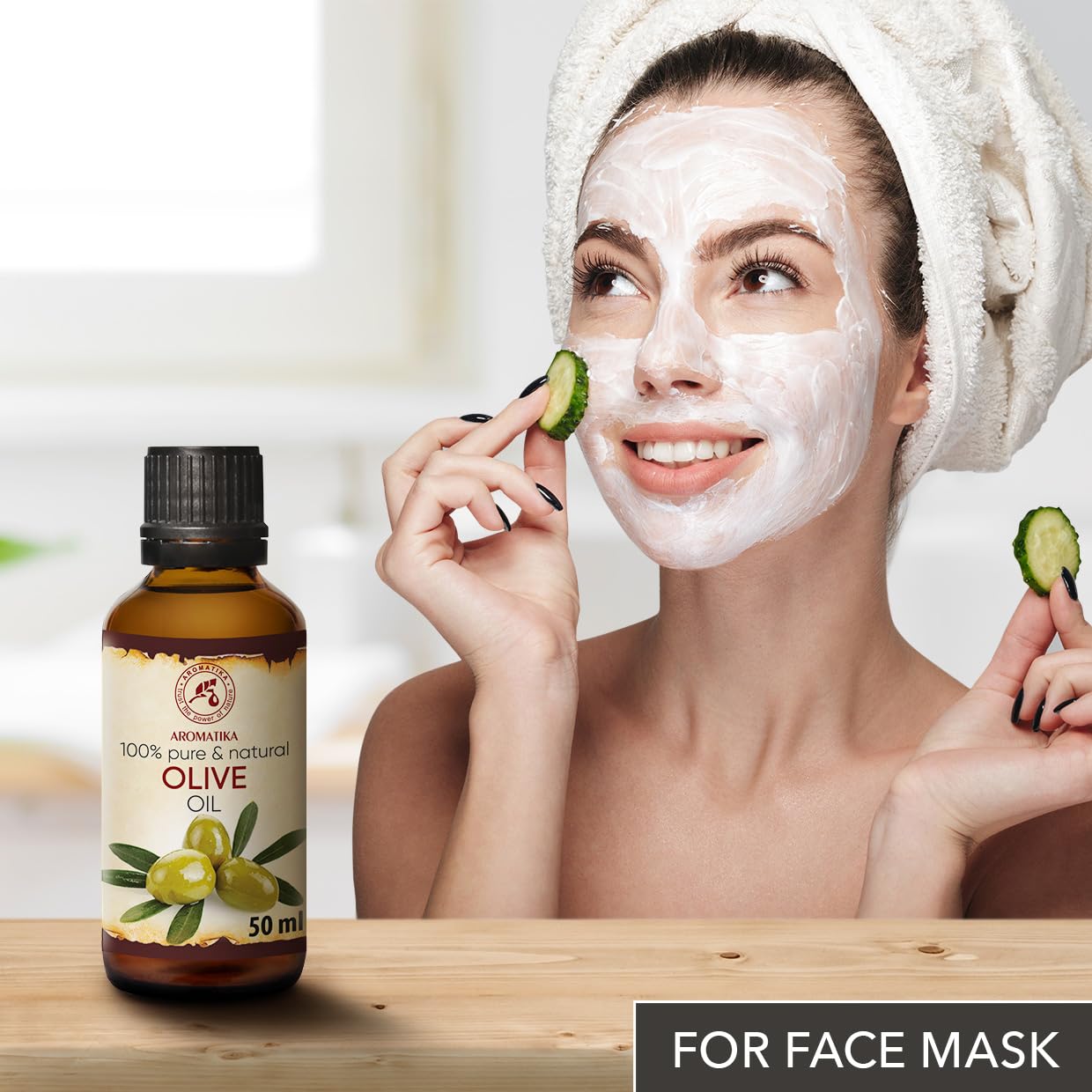 AROMATIKA olive oil skin moisturizer scene with soft, nourished appearance
