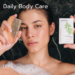 AROMAVITA Oregano Oil Soap Bar lather shot highlights gentle daily cleansing