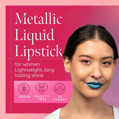 Aromi Arctic Teal swatch showing teal-blue shimmer for a bold makeup look.