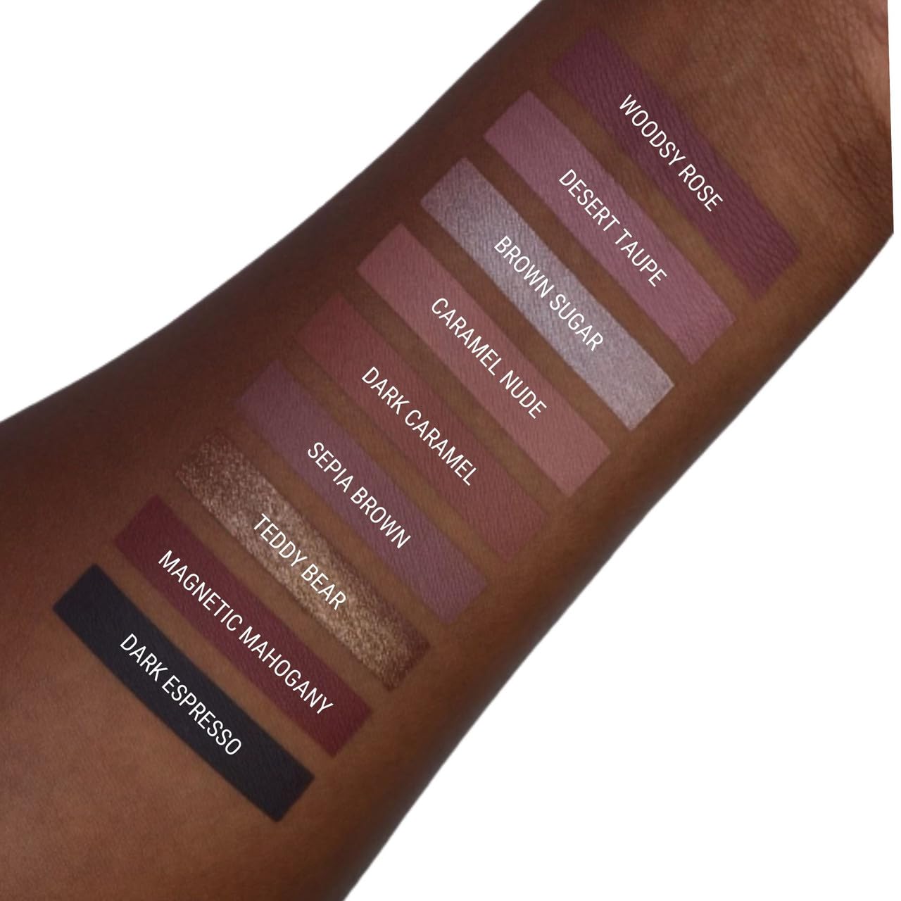 Aromi Desert Taupe swatches on skin show greige shade versatility