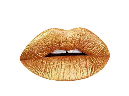 Aromi Gold Digger bottle close-up displays premium metallic finish for bold lips.