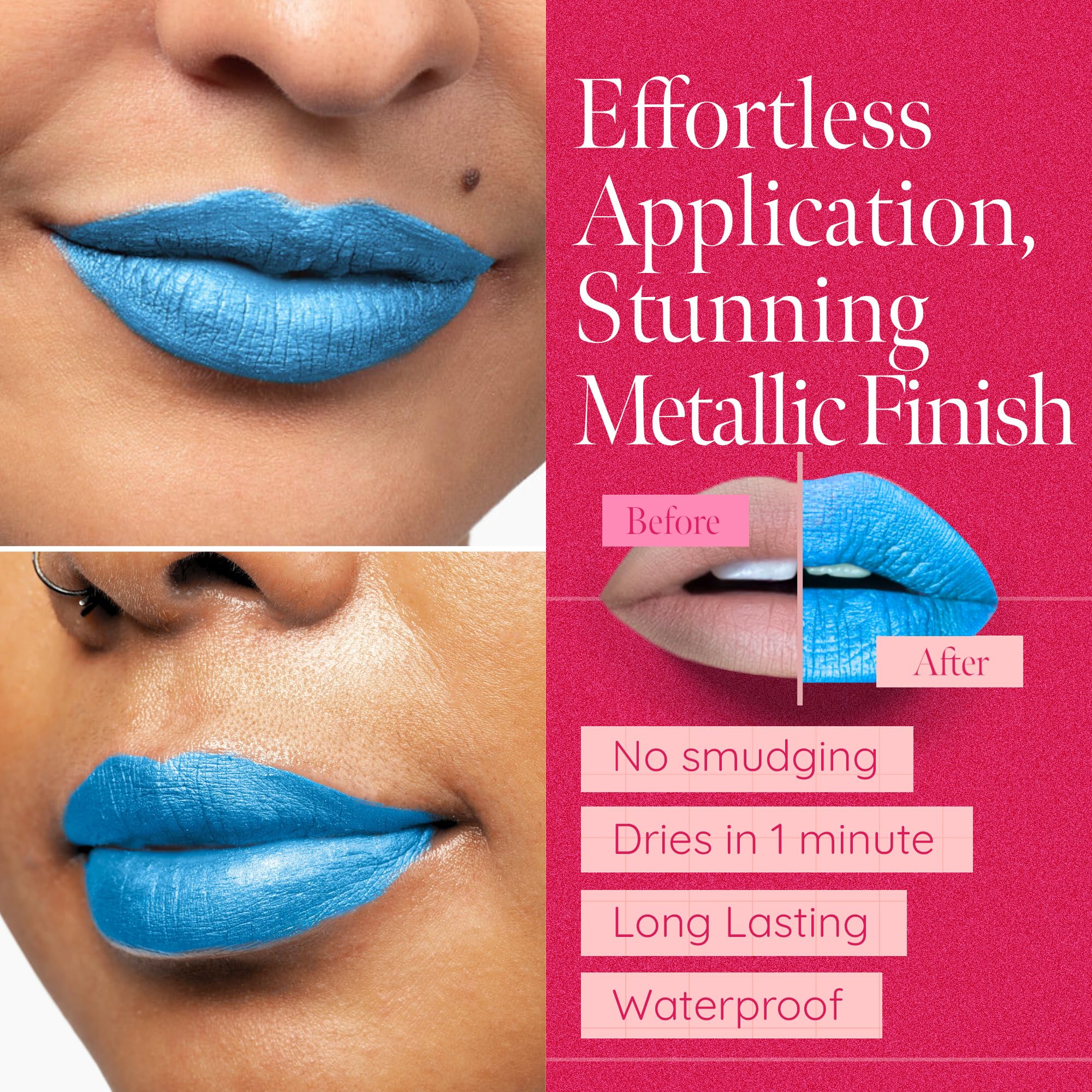 Aromi lipstick wand glides smoothly for precise, even application.