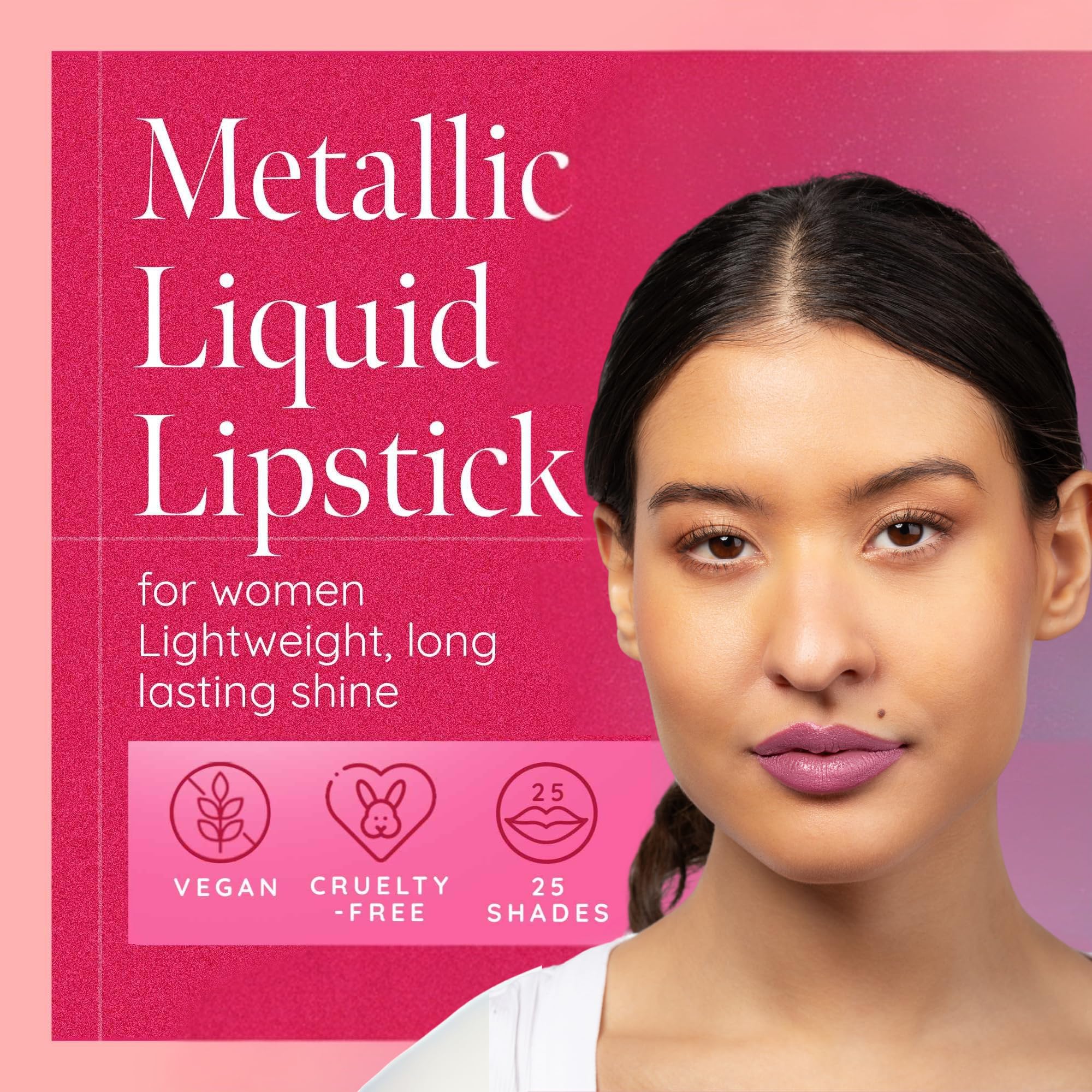 Aromi Metallic Matte finish close-up reveals bold pigment and subtle shine.